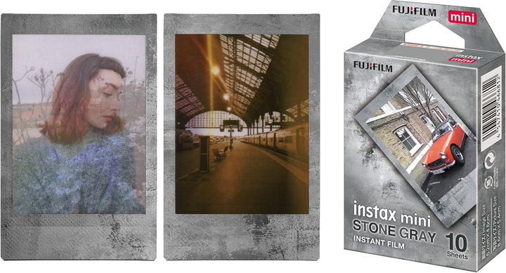 Fujifilm instax Mini Stone Gray película con 10 fotos