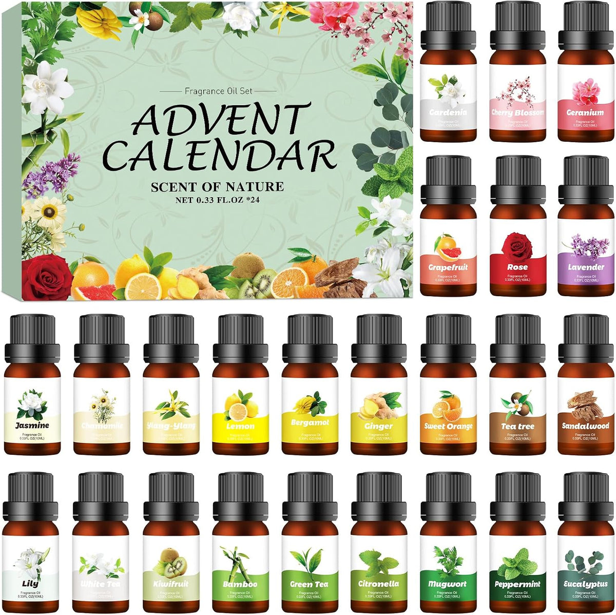 Calendario de Adviento de aceite aromático 24 piezas 2026 para