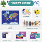Stamp It! World Tour, juego de mesa educativo de geografía para niños de 8