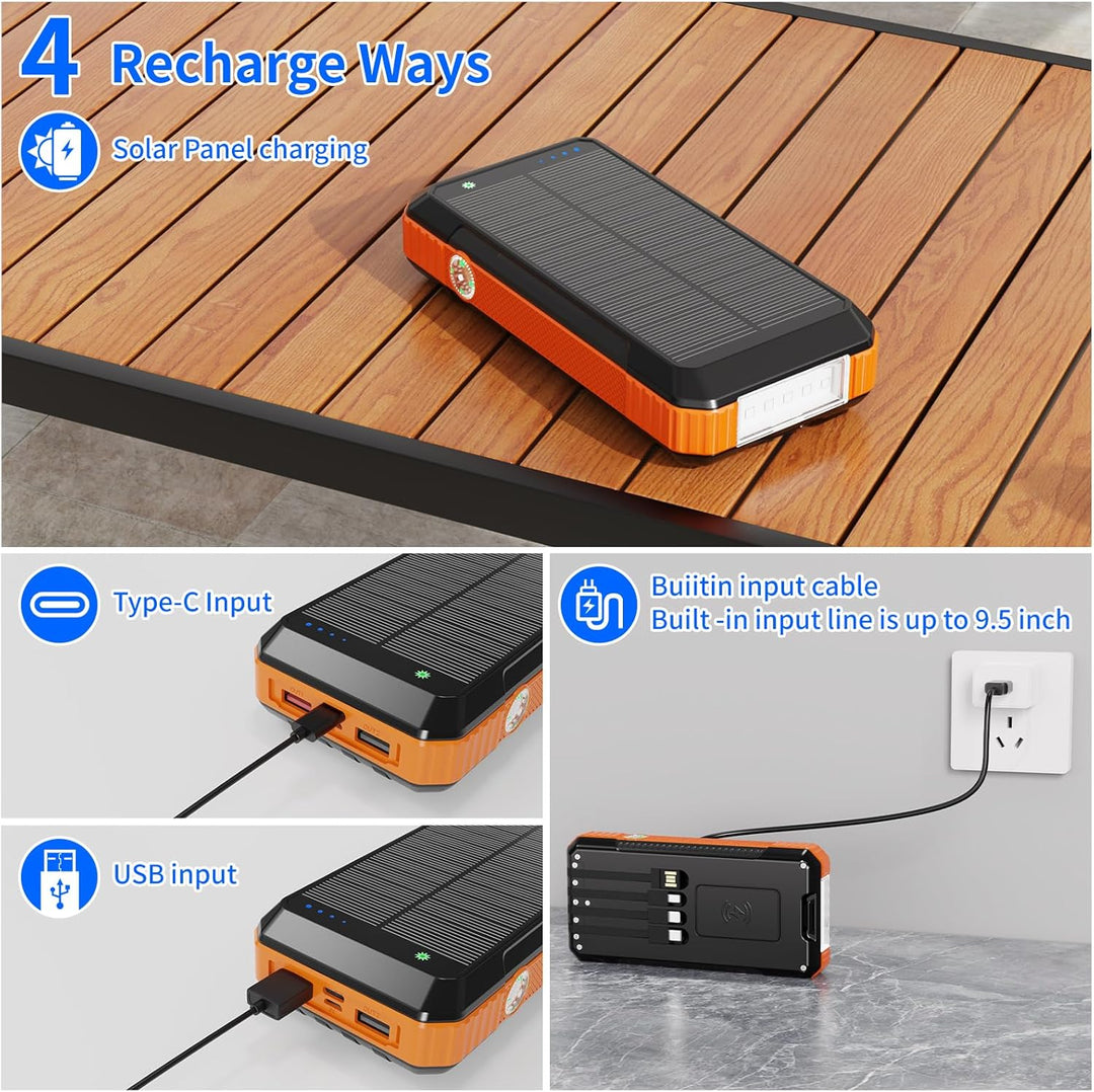 Cargador solar de 49800 mAh, carga portátil para teléfono incorpora...
