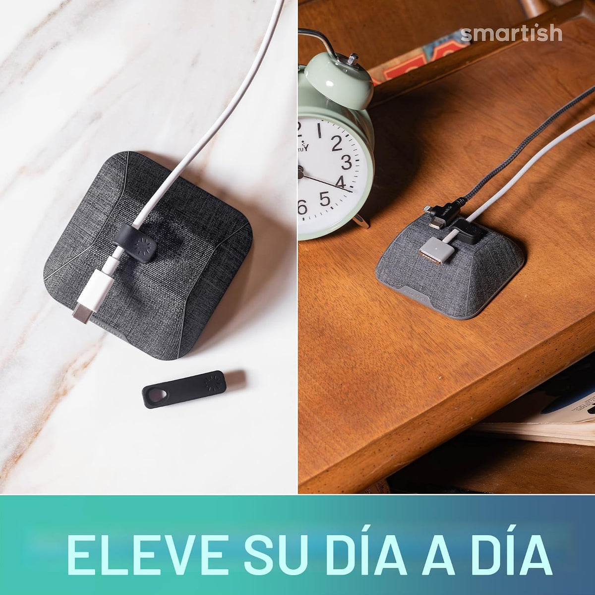 Smartish Magnetic Cord Holder, Cable Wrangler, Nightstand & Desk Organizer