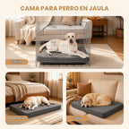 Cama impermeable XL para perro al aire libre Colchón grande para jaula 42" Lavable Cuero limpiable
