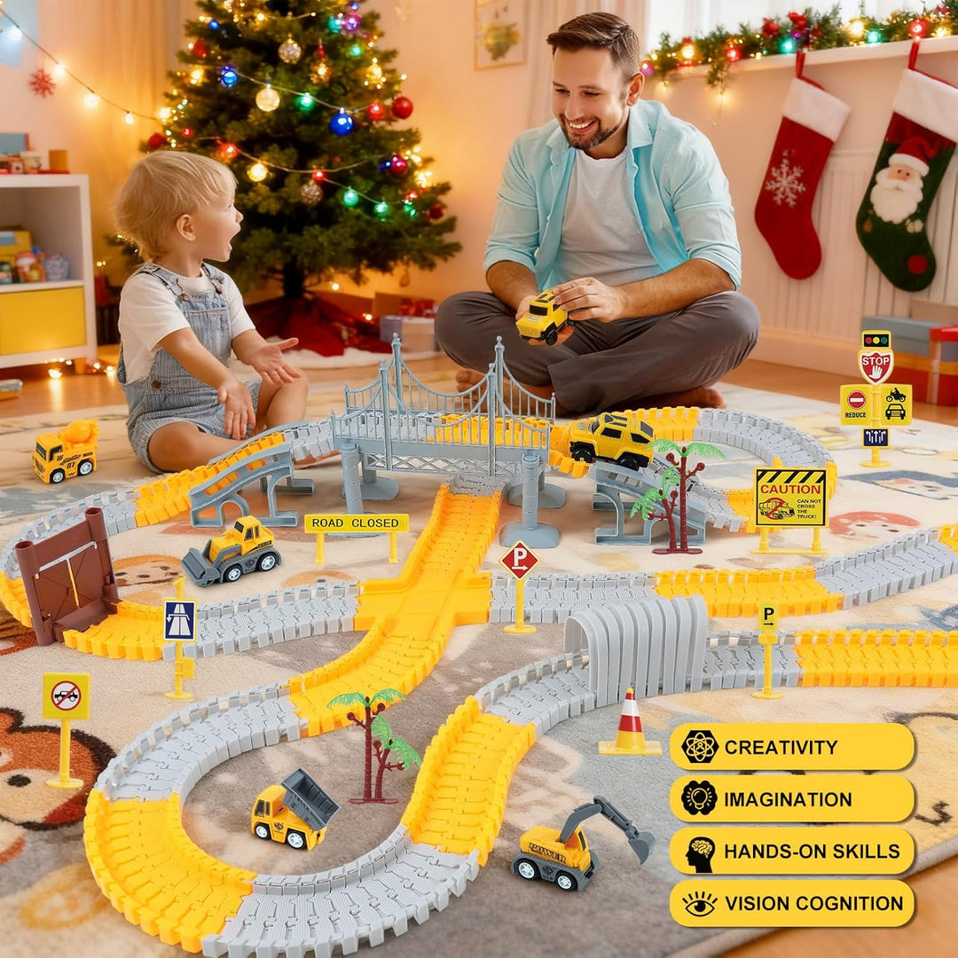 ToyFuntasy Juguetes de Pistas de Carreras de Construcción para Niño...