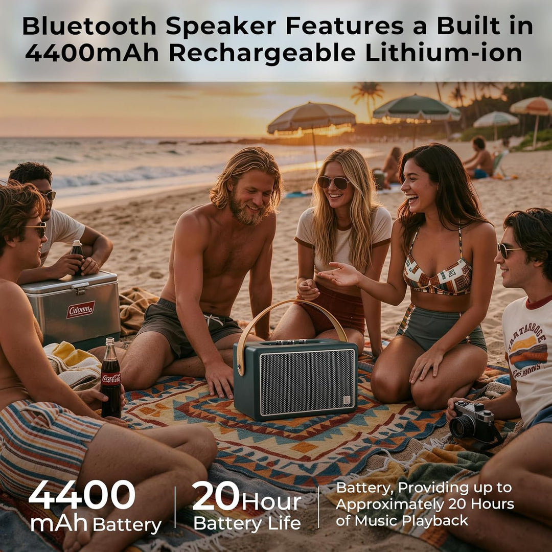 KONEX - Altavoz Bluetooth vintage, altavoz Bluetooth portátil, equi...