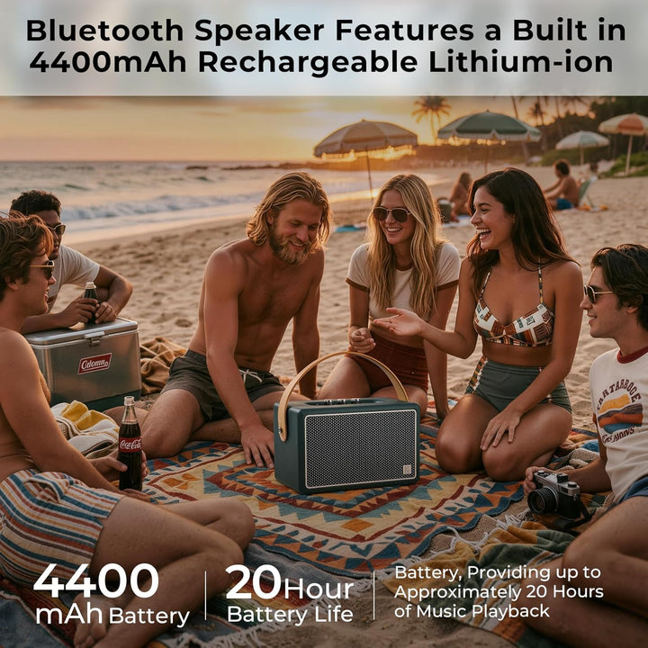 KONEX - Altavoz Bluetooth vintage, altavoz Bluetooth portátil, equi...