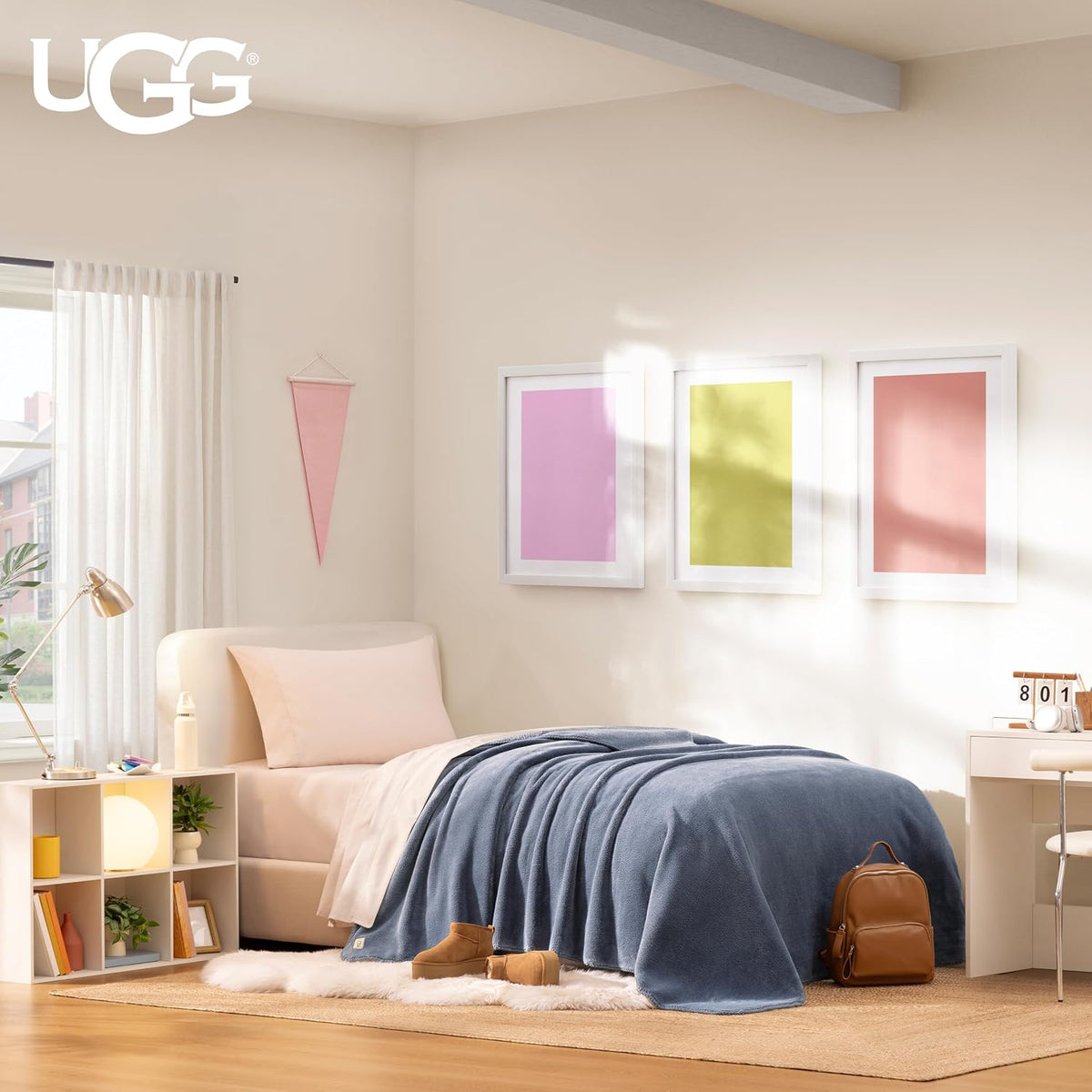 UGG Whitecap - Manta individual de forro polar de felpa, 66 x 90 pulgadas