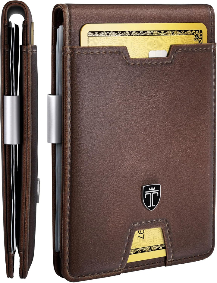 TRAVANDO AUSTIN - Cartera para hombre con clip para dinero, bloqueo...