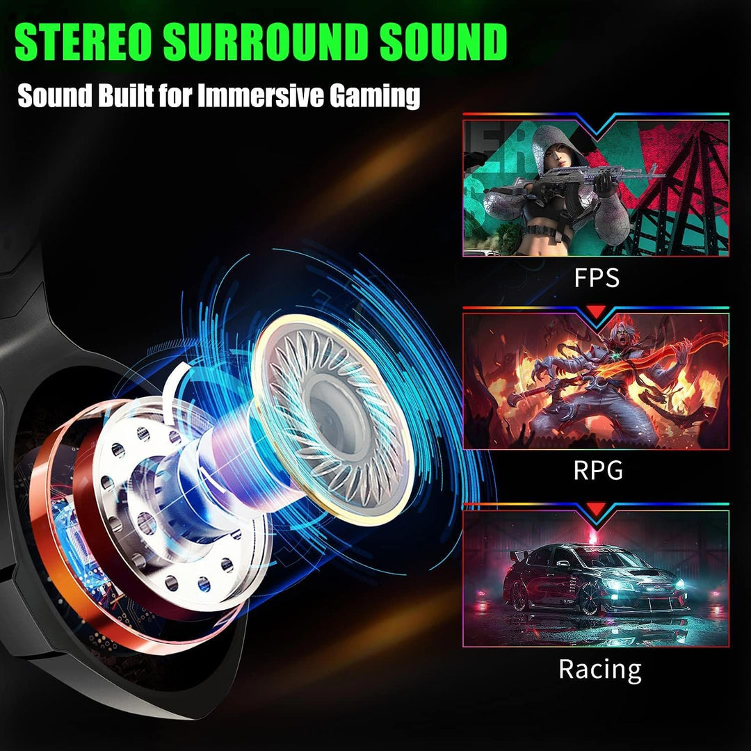 Ozeino Auriculares para juegos para PC, PS4, PS5, auriculares Xbox...