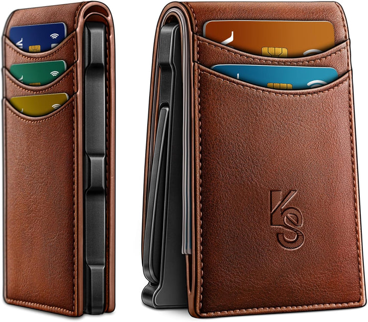 Cartera KEMISANT para hombre, cartera delgada con estuche para tarj...