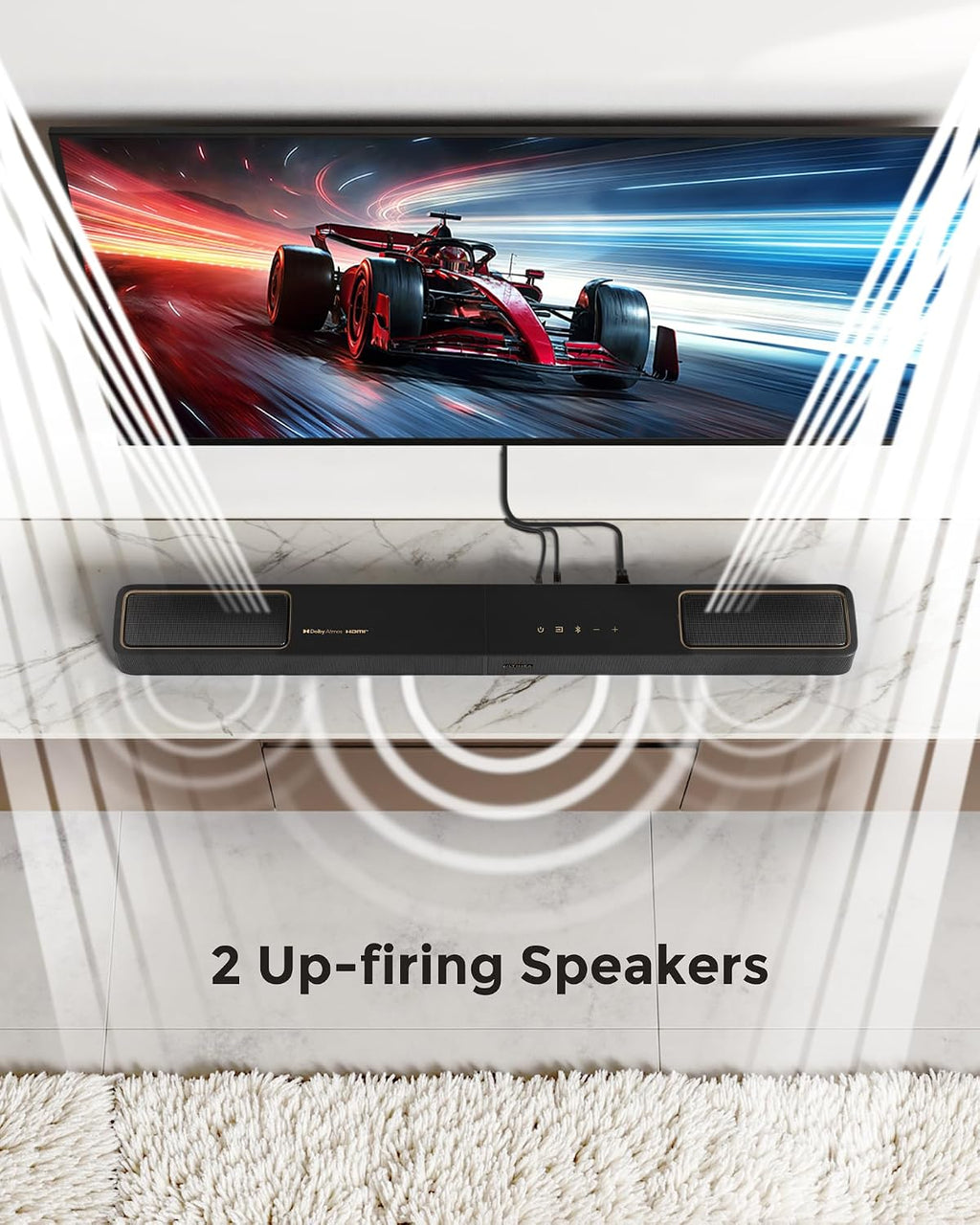 ULTIMEA Barra de sonido de 5.1.2 canales con Dolby Atmos, sistema de sonido envolvente para TV
