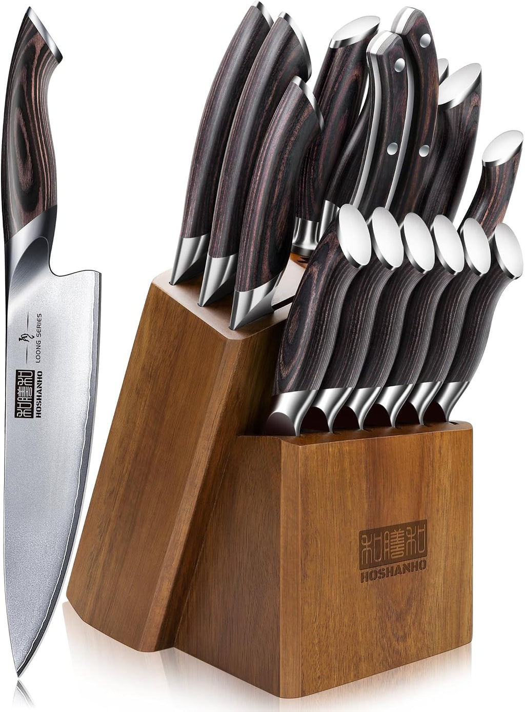 HOSHANHO Juego de cuchillos de cocina japoneses ultra afilados con bloque