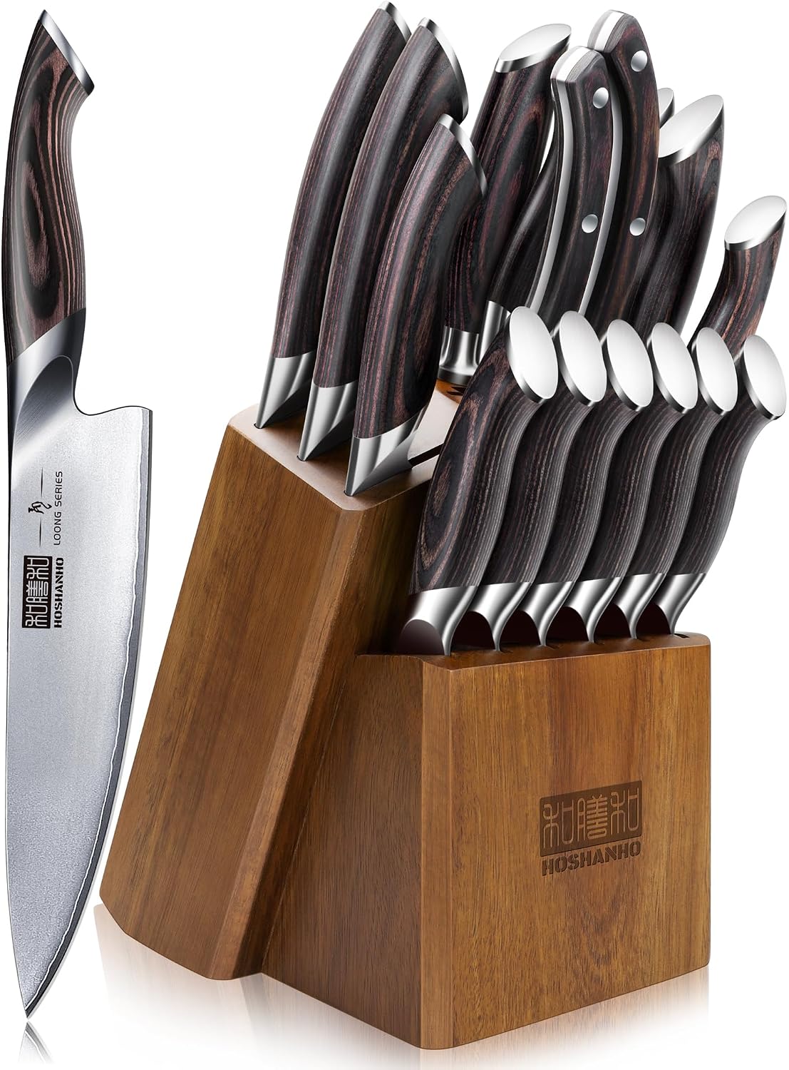 HOSHANHO Juego de cuchillos de cocina japoneses ultra afilados con bloque