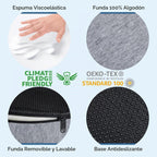 5 STARS UNITED - Almohada de dona para dolor de coxis y hemorroides, cojín de asiento grande de espuma viscoelástica para áreas propensas a llagas de cama y alivio de presión, apoyo para próstata