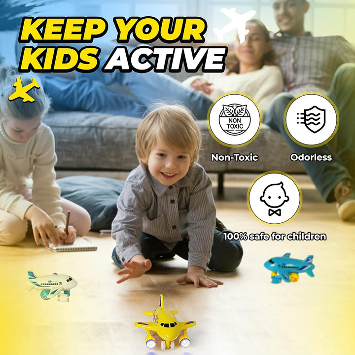 KIDSTHRILL Juguete de avión para niños y niñas. Juego de tres avion...