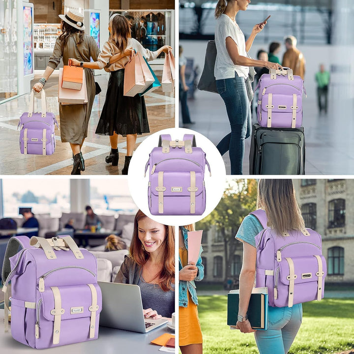 FALANKO Mochila antirrobo para laptop para mujer, con puerto de car...