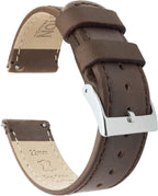 Barton - Correa de cuero flor para reloj, de liberación rápida, anchos disponibles: 16mm, 18mm, 19mm, 20mm, 21mm 22mm, 23mm o 24mm, Saddle Leather / Saddle Stitching, 20 mm, Correa