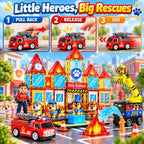 Camión de bomberos magnético con 5 coches, bloques magnéticos para niños de