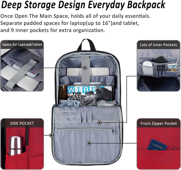 MAXTOP Mochila de viaje para computadora portátil, mochilas de nego...