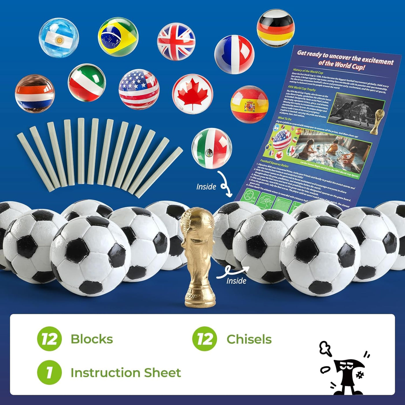 Kit de excavación de fútbol Paquete de 12 juguetes de