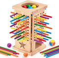 Montessori - Juegos de mesa de madera, 42 palos coloridos juguetes de aprendizaje de matemáticas para niños de 3, 4, 5, 6 años, juegos de mesa para niños de 4 a 6 años, juguete de habilidades motoras finas, juego de viaje familiar, regalos para niños y