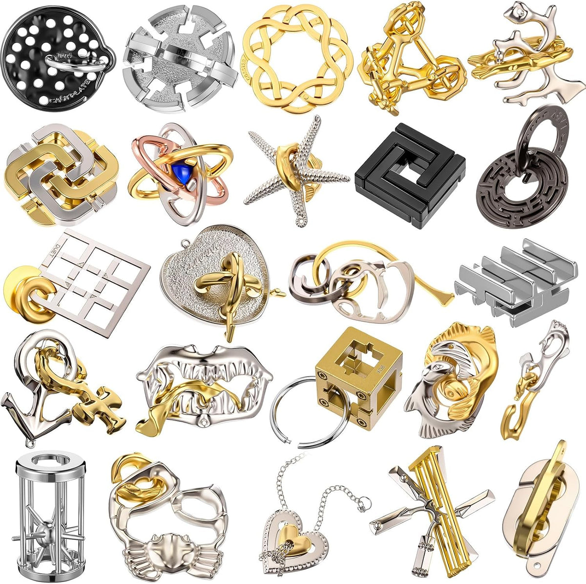 24 rompecabezas de metal para adultos, lógica de coeficiente