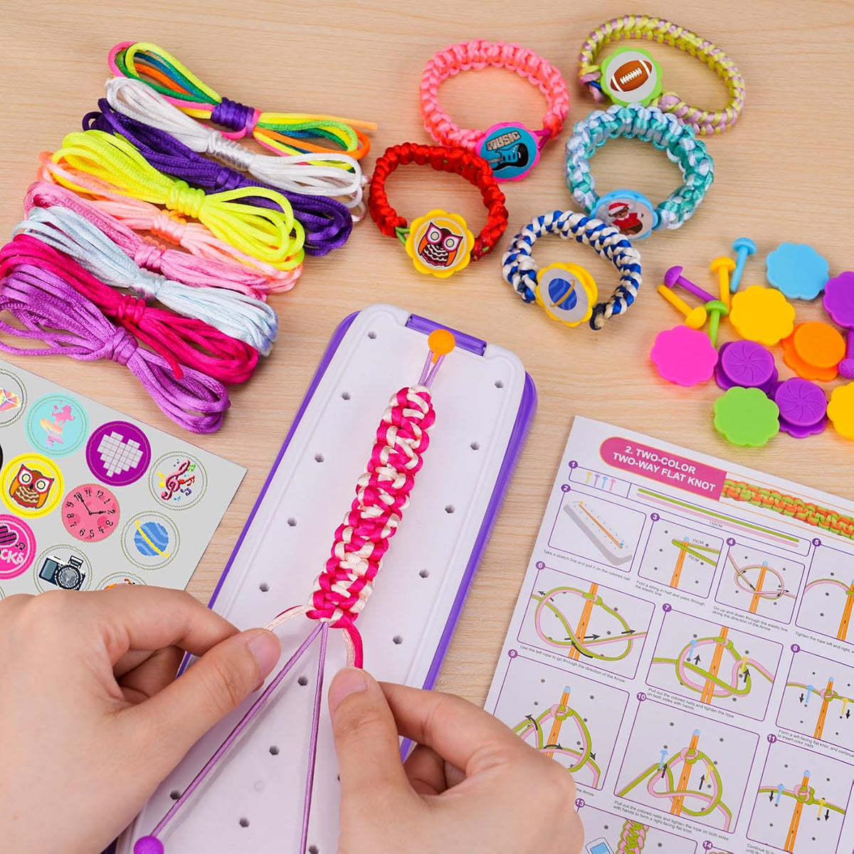VERTOY Kit de fabricación de pulseras de la amistad para niñas, juguetes populares para niñas de 7, 8, 9, 10, 11, 12 años o más, suministros de actividades para hacer pulseras de artes y manualidades