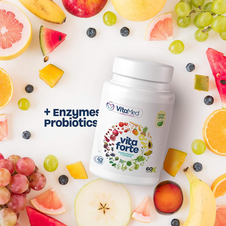 Vita Forte Multivitamínico vegano con probióticos, enzimas digestiv...