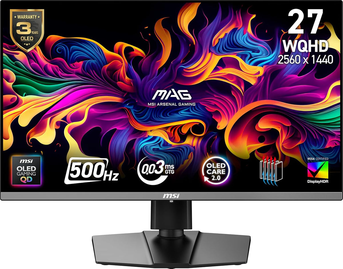 MSI MAG 272QP QD-OLED X50 Monitor de juegos de 26.5 pulgadas, 2560...