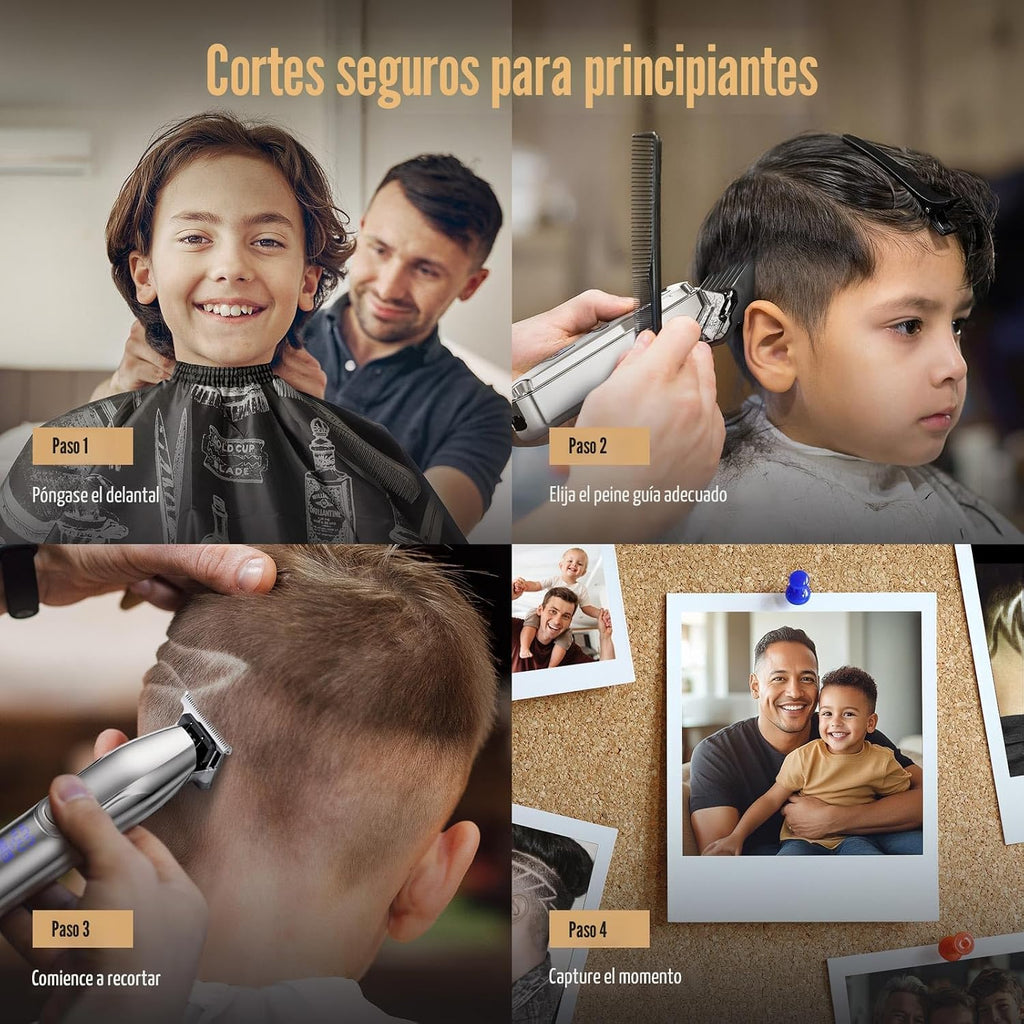 Set de cortapelos y recortadoras Jack & Rose, cortapelos inalámbricos para hombres, set de cortapelos de barbero