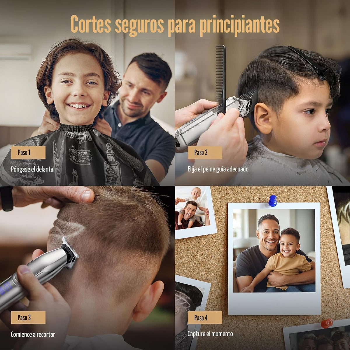Set de cortapelos y recortadoras Jack & Rose, cortapelos inalámbricos para hombres, set de cortapelos de barbero