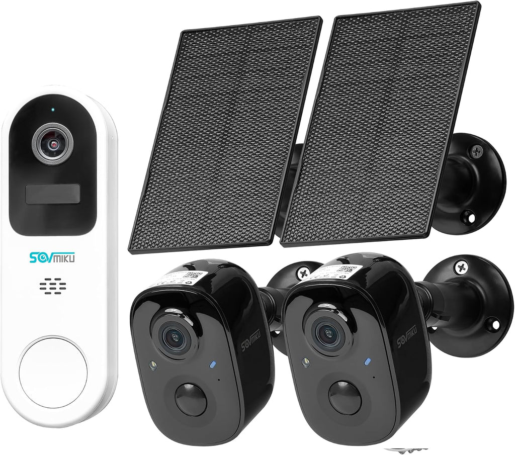 Vicohome 2G6B - Cámara de seguridad solar 2K y timbre de video inteligente DB3 2K con timbre, no necesita NVR, funciona con pilas, fácil de configurar, detección de movimiento, audio bidireccional