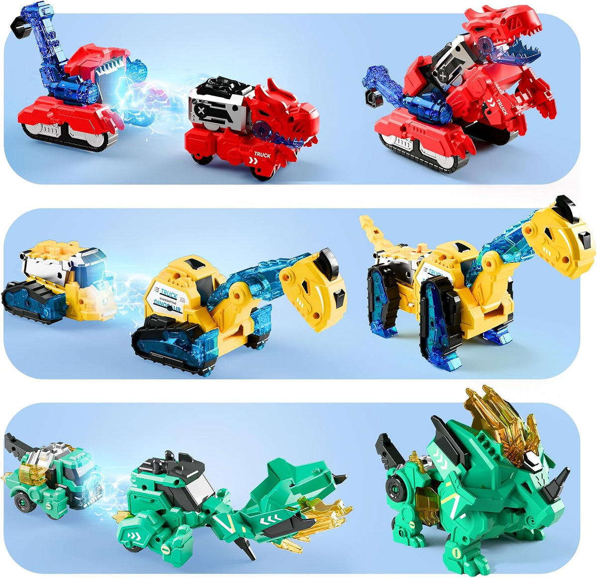 iPlay, iLearn Kids Dinosaurio Transformar Robot Juguete Magnético Camión