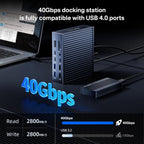 ACASIS Thunderbolt 4 Dock 21-IN-140 gbps para MacBook Pro Docking Station Dual Monitor, 8K60Hz HDMI 2.5 GbE Ethernet SD/TF 4.010Gbps 7*USB C/A, audio de 0.138 in, base de 40 Gbps para Mac/Dell/HP/Lenovo/ThinkPad