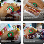 Step2 My First Gingerbread House, juguete interactivo navideño para niños, ilumina y reproduce música, incluye 20 accesorios, para niños pequeños de 1 año en adelante