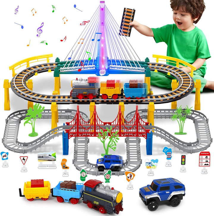 Juego de tren eléctrico para niños de 4 a 8 años con juego