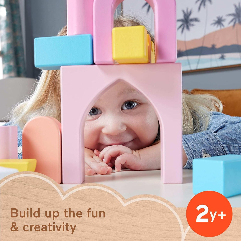 Fisher-Price - Juego de bloques de madera para castillo, 28 piezas