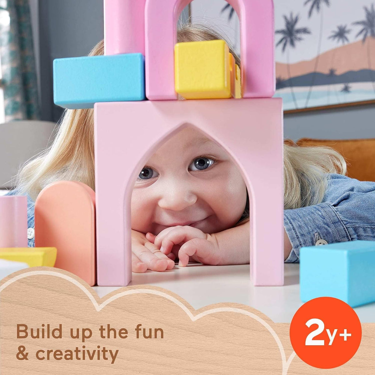 Fisher-Price - Juego de bloques de madera para castillo, 28 piezas