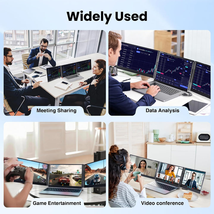 Extensor de pantalla para laptop, monitor portátil triple ultralige...