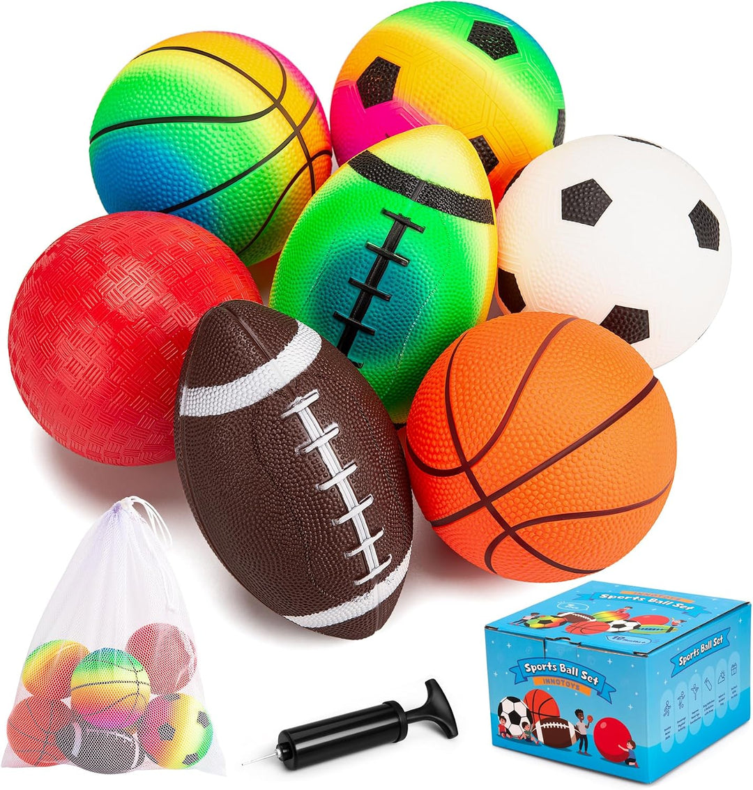 Innotoys - Pelotas deportivas suaves para niños, paquete de 7 jugue...
