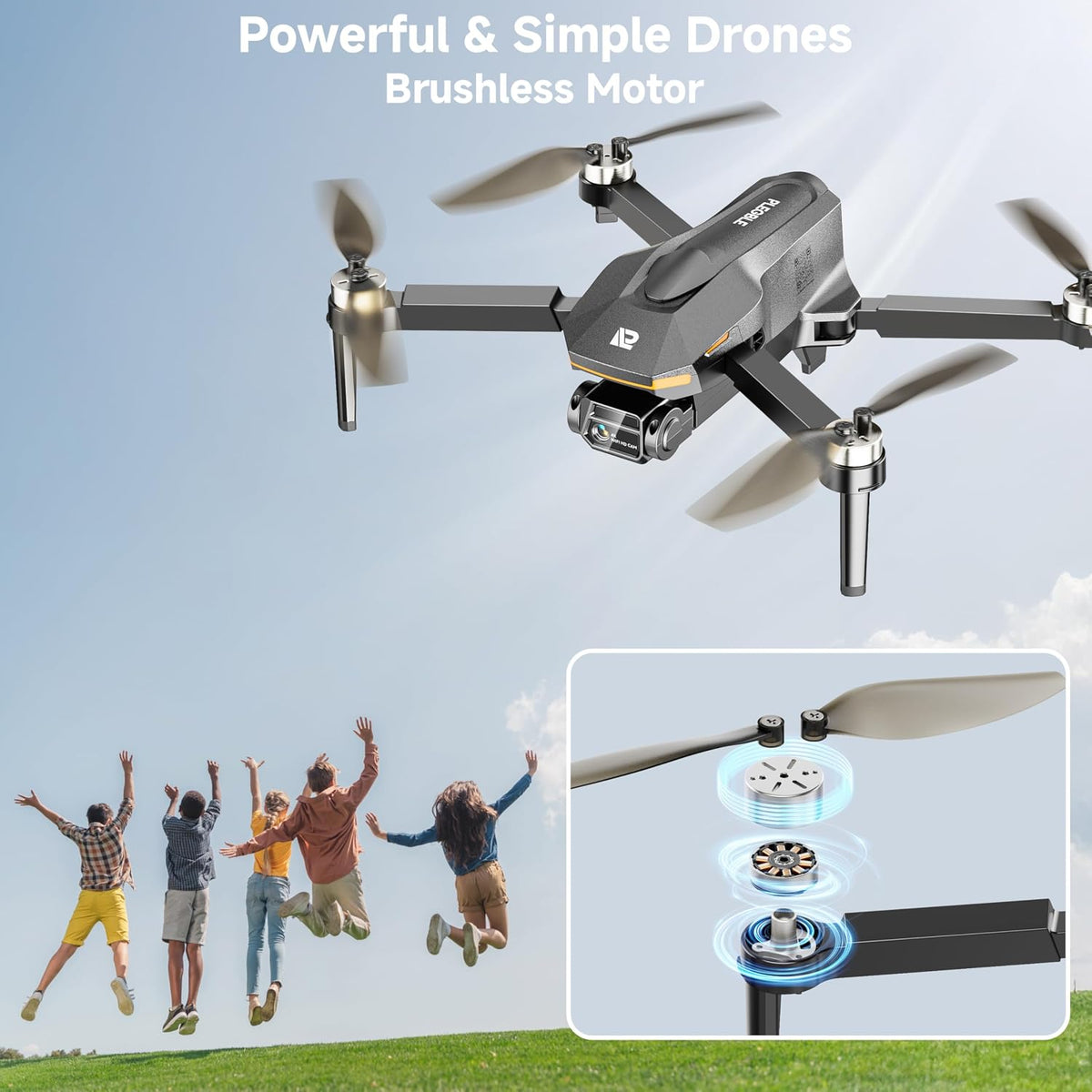 PLEGBLE Drones con cámara para adultos 4K, dron FPV para principiantes