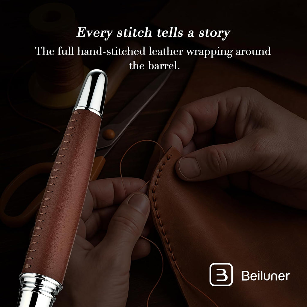 BEILUNER - Bolígrafo de cuero exquisito, aspecto elegante, lujoso