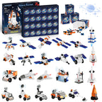 Calendario de Adviento 2026, juego de construcción de cohetes espaciales de Navidad compatible con Lego, bloque de construcción de la estación espacial, cuenta regresiva de 24 días, juguetes