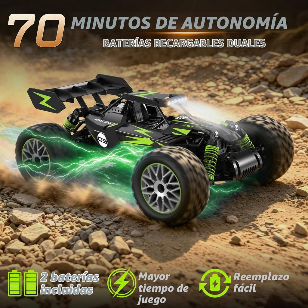 Geoxor Coche de control remoto a escala 1:14 de más de 30 KM/H de alta velocidad, cuerpo de aleación, autos RC rápidos para niños de 8 a 12, 2.4 GHz, todo terreno, camión a control remoto con 2