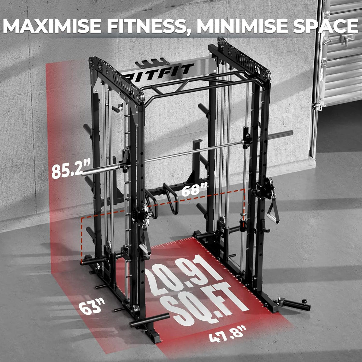 RitFit M1 Pro Smith Máquina Cable Crossover Power Cage Gimnasio en Casa