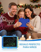 Tableta LCD de 12 pulgadas para garabatear, tablero de dibujo de dinosaurio verde para niños de 3 a 6 años, regalos de Navidad y cumpleaños, color azul