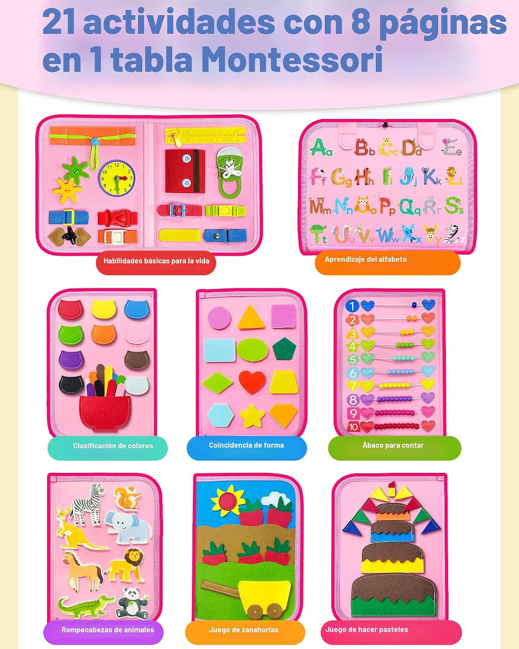 Tablero ocupado Montessori Juguetes para niñas pequeñas, regalo de