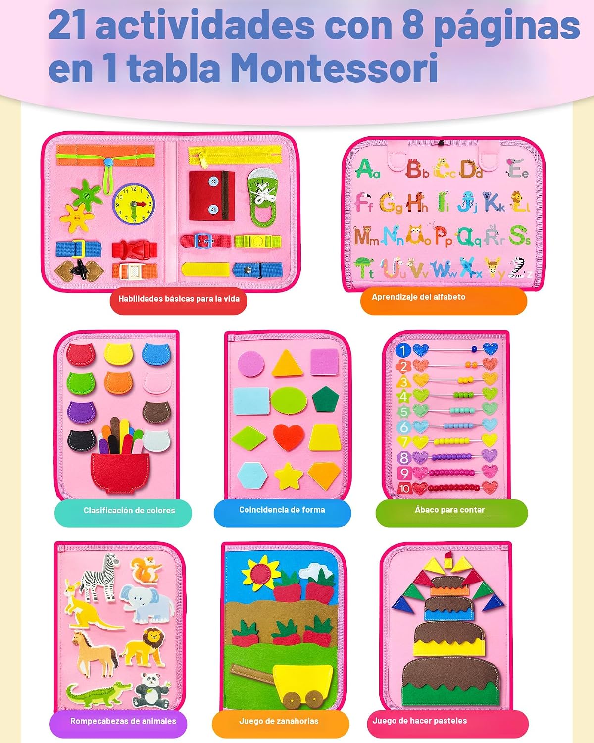 Tablero ocupado Montessori Juguetes para niñas pequeñas, regalo de