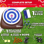 Swooc Games - Bull Hawker | Dardos de hacha gigante con más de 15 juegos | Juego de lanzamiento de hachas para patio trasero con bomba de aire | Juegos grandes al aire libre para adultos y familia |
