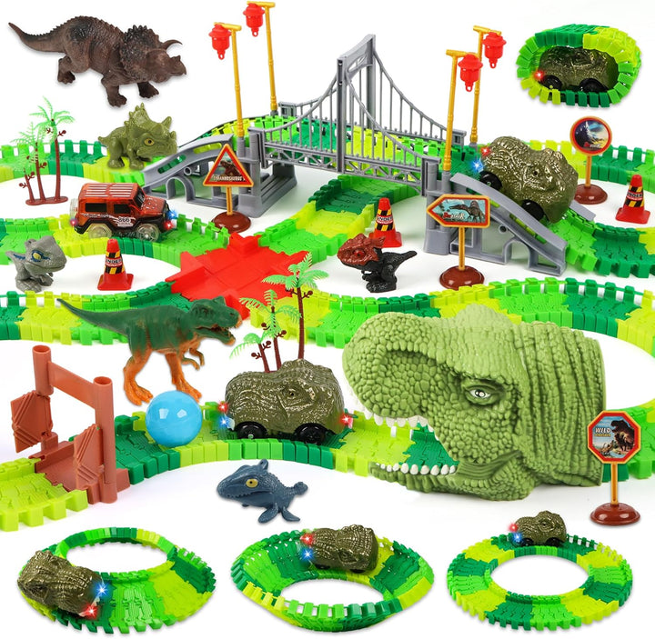 LCIMG Juguetes de autos de carreras de dinosaurios -
