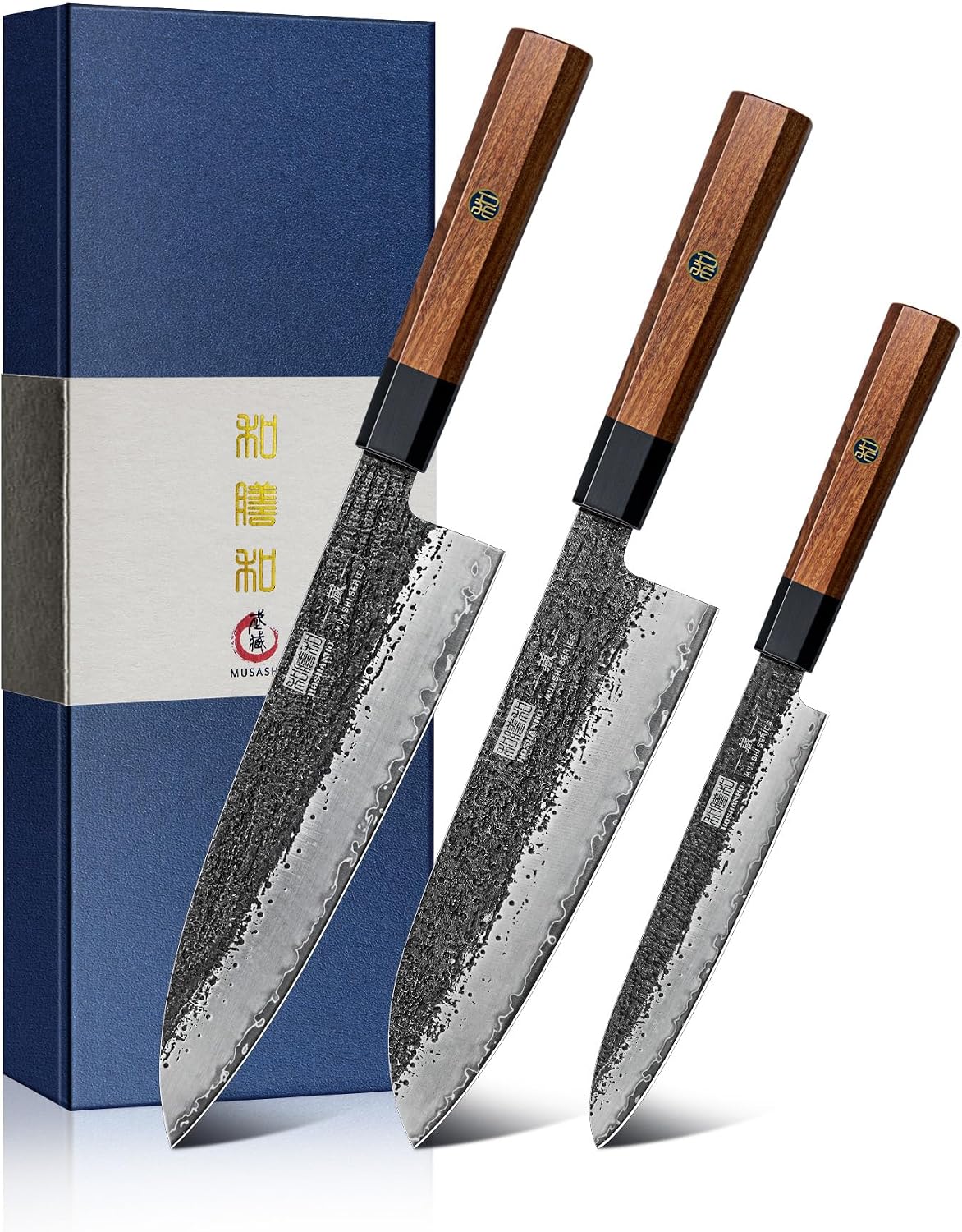 HOSHANHO - Juego de cuchillos de cocina japoneses, mango de palisandro